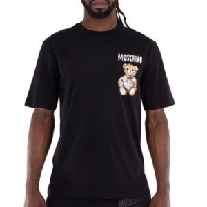 Moschino Black Tee with Bear Graphic Like New
